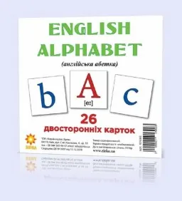 Картки міні. Англійська абетка двостороння Картки міні. Англійська абетка двостороння